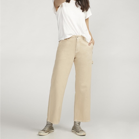 NWT Silver Jeans Relaxed Fit Straight Leg Carpenter Pant High Rise - Picture 1 of 16